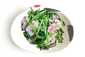 クレソンとベーコン炒め